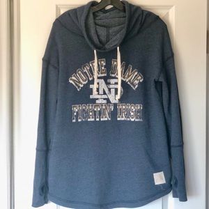Fleece lined Notre Dame cowl neck sweatshirt